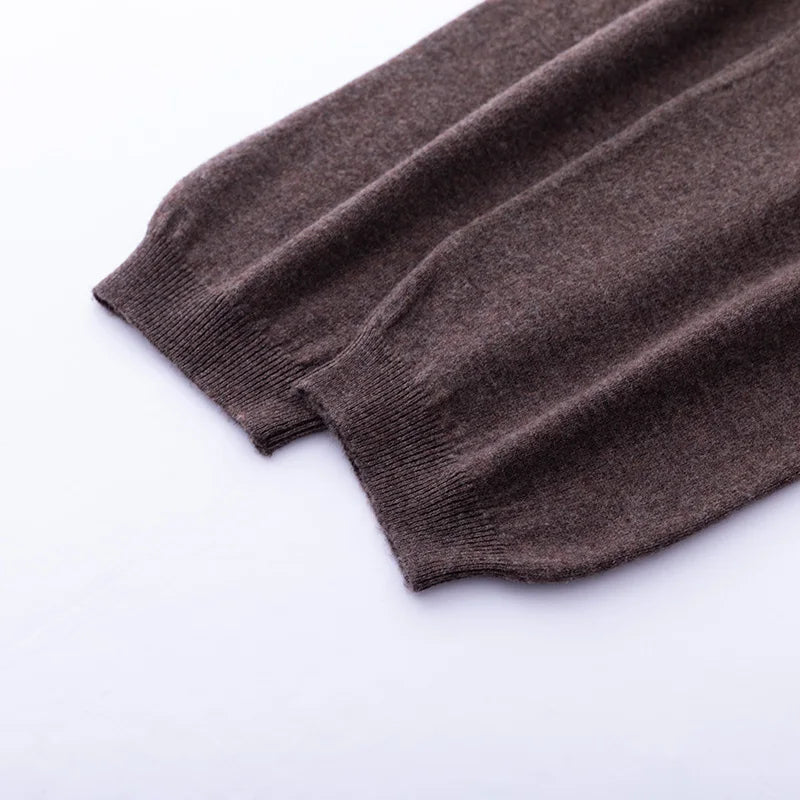 2024 Autumn And Winter New 100% Pure Wool Flat Small Foot Pants Women Loose High Waist Lean Knitted Cashmere Bunched Foot Pants