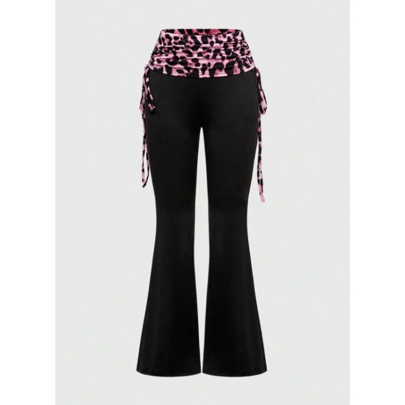 American style spicy girl leopard print splicing new fashion wo...